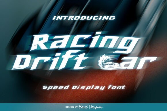 Racing Drift Car: A Bold Typeface for High-Energy Editorial Design